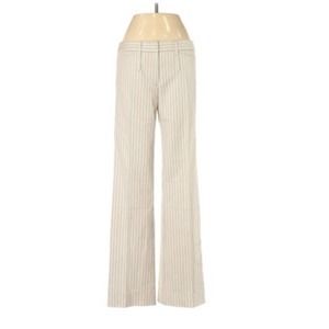 BCBGMaxazria cream striped dress pants